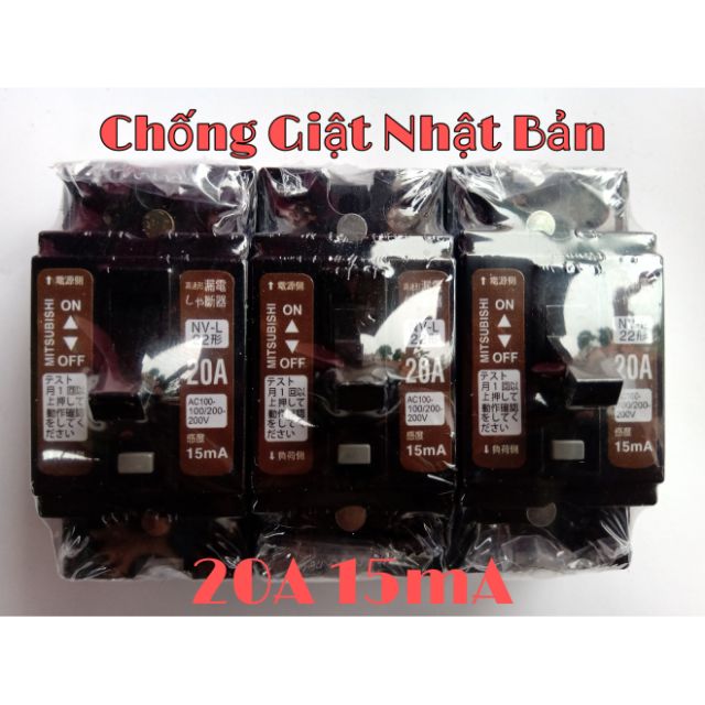 CB Chống Giật Nhật Bản 20A 15mA-aptomat chống giật