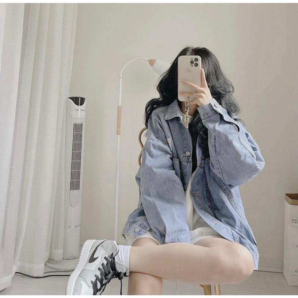 Áo Khoác Jean Nam Nữ TK Unisex | Form Bigsize Thoải Mái | Chất Dày Dặn | Logo trắng
