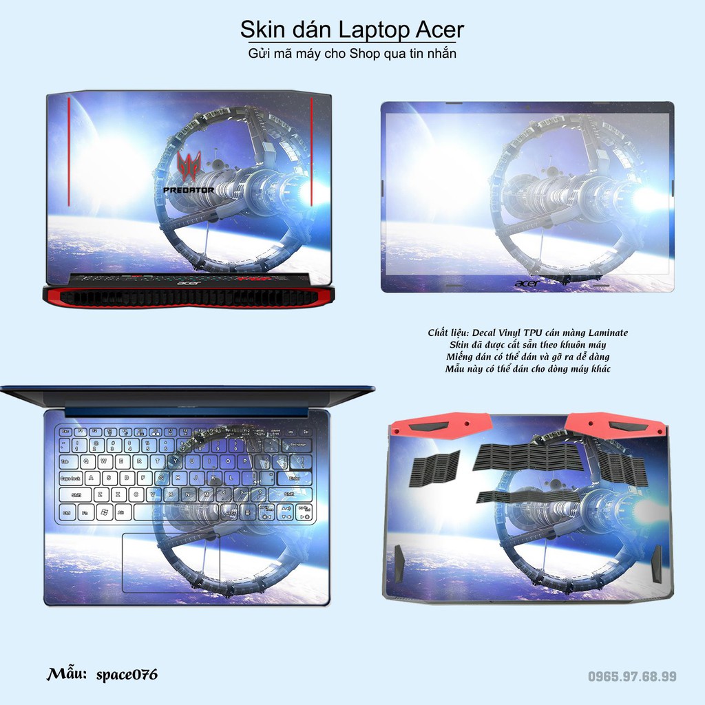 Skin dán Laptop Acer in hình không gian _nhiều mẫu 13 (inbox mã máy cho Shop)