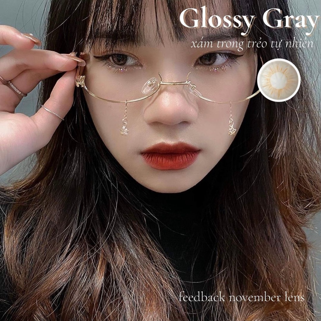 Kính áp tròng Glossy Moon Gray màu xám trong trẻo nhẹ nhàng