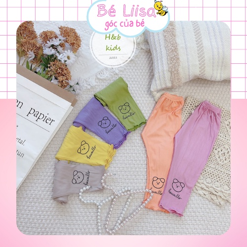 Quần legging bé gái chất liệu len tăm co giãn thoải mái cho bé từ 8-20kg