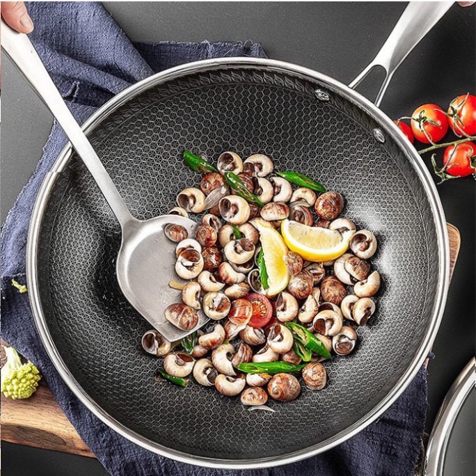 Chảo chống dính vân tổ ong cao cấp, chảo chống dính lòng sâu size 32cm