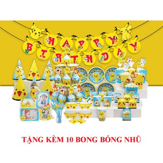 Bộ trang trí sinh nhật cho bé theo chủ đề PIKACHU (Mega set)