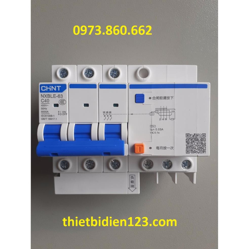 aptomat chống rò - chống giật chint 3P 20A~63A -TBĐ
