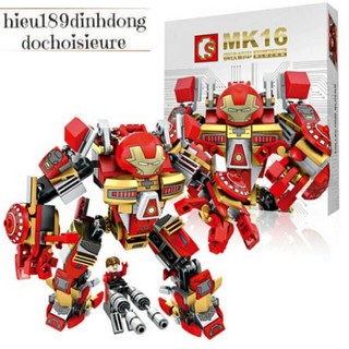 Lắp ráp xếp hình lego sembo block iron man mk16 no.60001 : bộ giáp mk16 của iron man