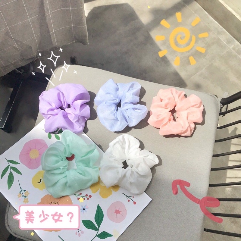 CỘT TÓC VẢI SCRUNCHIES TRƠN , PHỐI MÀU