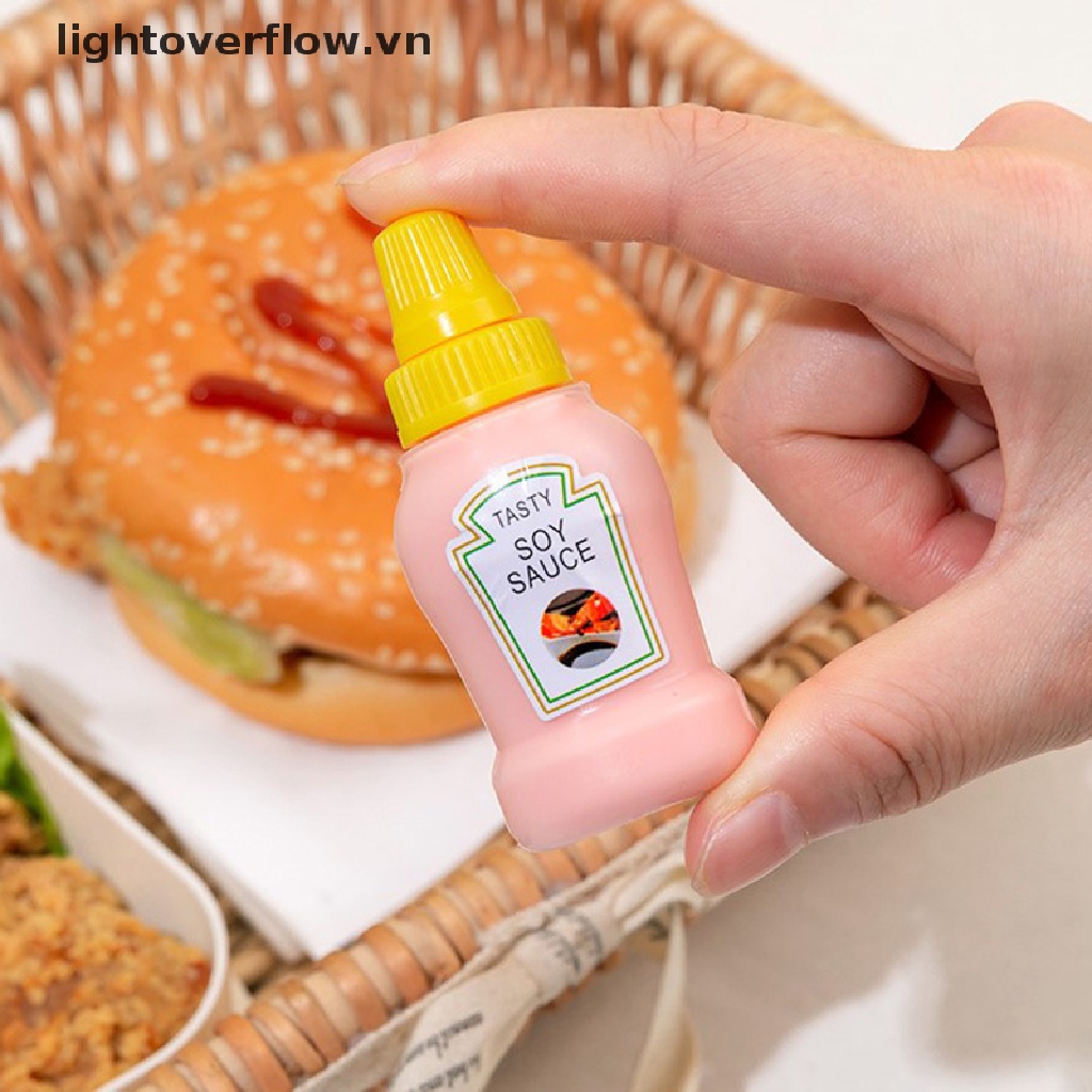 [lightoverflow] 3PCS/2PCS Mini Seasoning Sauce Bottle Portable Tomato Ketchup Bottle Salad Dressing Container for Bento Lunch Box Kitchen Jars [VN]