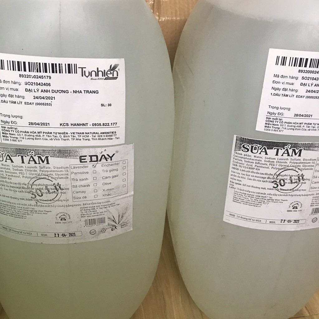 Sữa tắm can 10lit cho kênh khách sạn , spa
