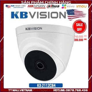 {Giá HỦY DIỆT} Camera dome Full HD KBVISION 2.0MP KX-2112CB4 4in1  - Bảo hành chính hãng 2 năm
