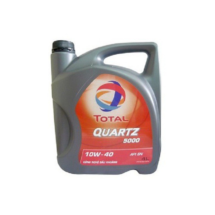 Dầu nhớt động cơ 10W40 ô tô TOTAL QUARTZ 5000 SN CF 4 lít