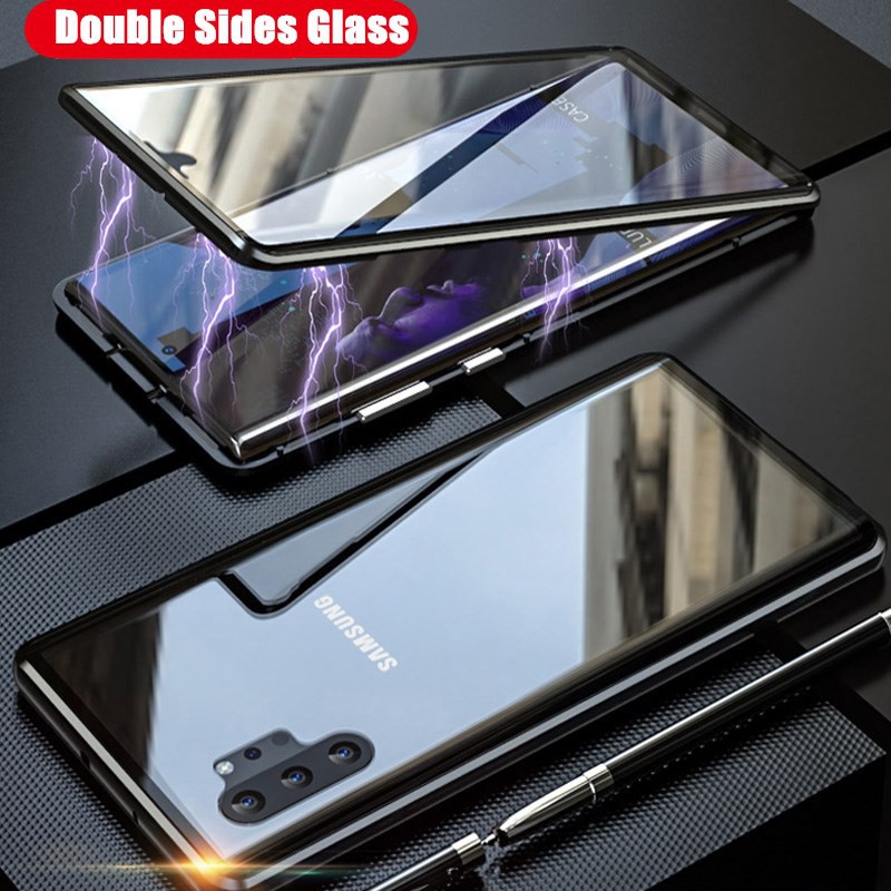 ỐP LƯNG KÍNH 9H LIKGUS Samsung Galaxy Note 10 9 8 Pro S8 S9 S10 Plus BẢO VỆ 360 ĐỘ HÍT NAM CHÂM MAGNETIC ADSORPTION CASE