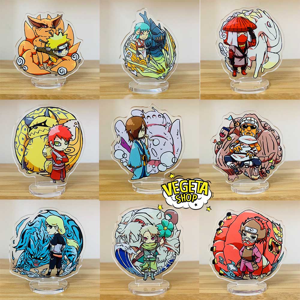 Mô Hình Tượng Standee Acrylic Mica 2 mặt - Set 9 Naruto Sasuke Kakashi Sakura Hinata Neji Rock Lee Gaara Jiraiya Itachi