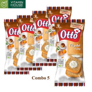 COMBO 5 Bánh Bông lan Nho Otto Cà phê trứng 38g -Vitamin House