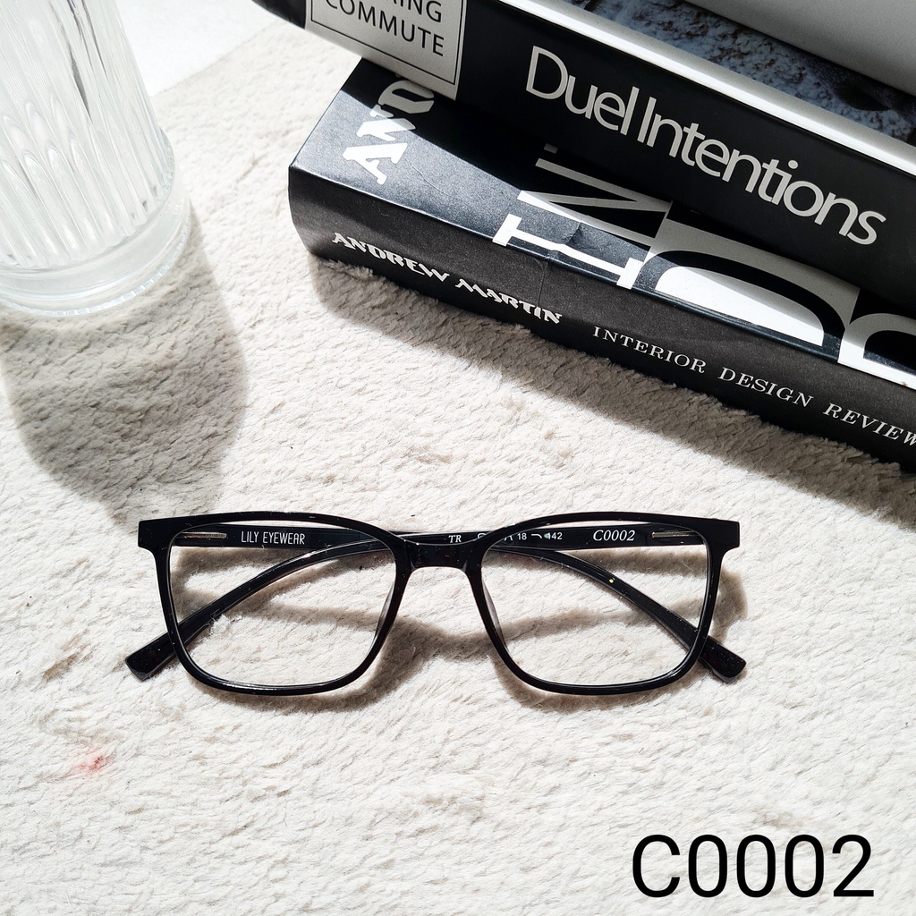 Gọng kính nam nữ LILYEYEWEAR mắt vuông cơ bản dễ đeo thiết kế thời trang hàn quốc c0002