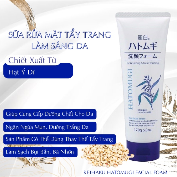 Sữa Rửa Mặt Hatomugi Facial Foam Dưỡng Ẩm Và Ngừa Mụn Chiết Xuất Hạt Ý Dĩ