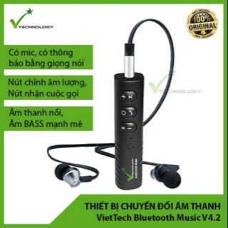 Thiết Bị Chuyển Đổi Âm Thanh Có Dây Thành Không Dây VietTech Bluetooth Music V4.2 ( KHÔNG BAO GỒM TAI NGHE)