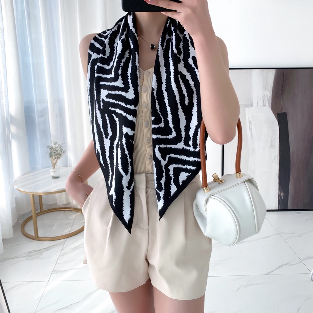 Khăn Choàng Vuông 90cm Chất Liệu Lụa Mềm Thời Trang Cho Nữ WJ1007-04