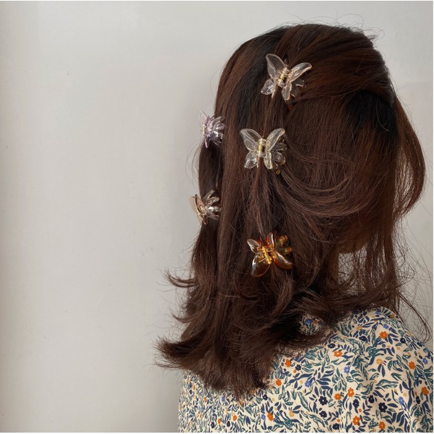 BUTTERFLY Kẹp Tóc Dạng Gắp Hình Bướm Màu Sắc Ngọt Ngào