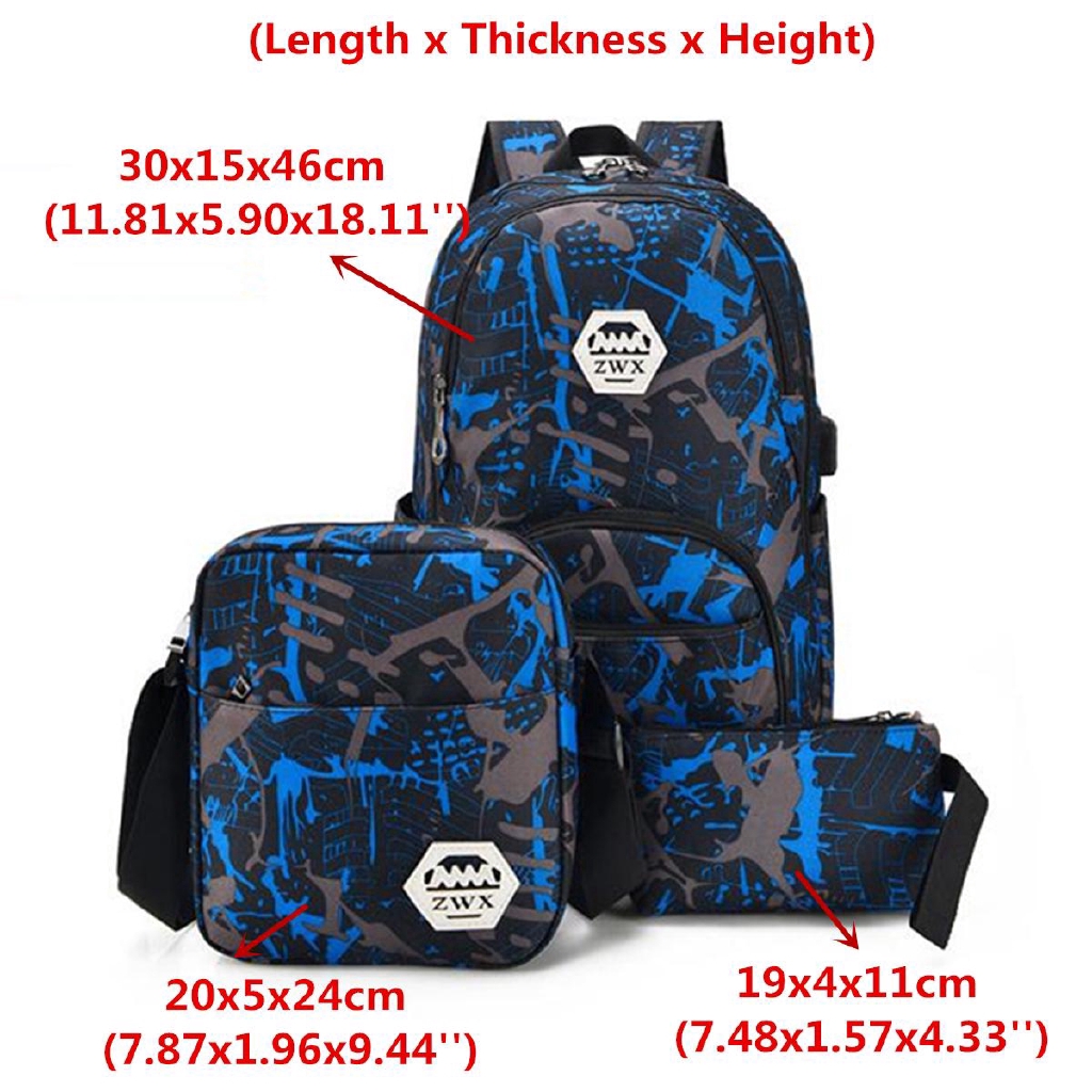 Set 3 Món Balo Túi Ví Canvas Thời Trang Năng Động | BigBuy360 - bigbuy360.vn