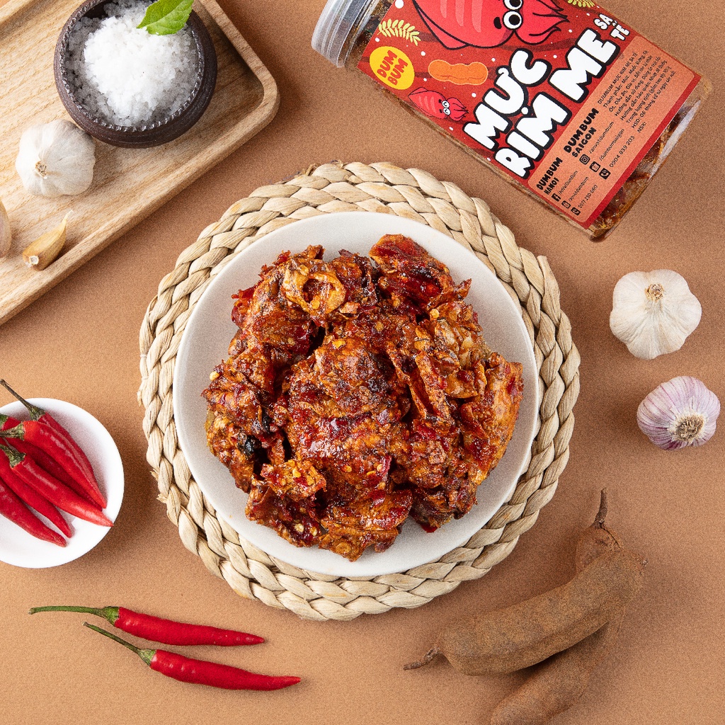 Mực rim me sa tế DumBum 300g đồ ăn vặt Hà Nội