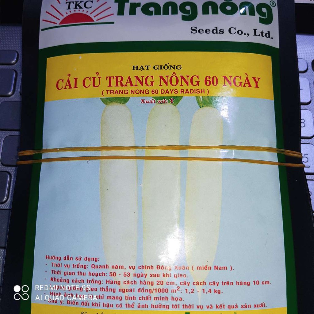 HẠT GIỐNG CỦ CẢI TRẮNG 60 NGÀY TRANG NÔNG
