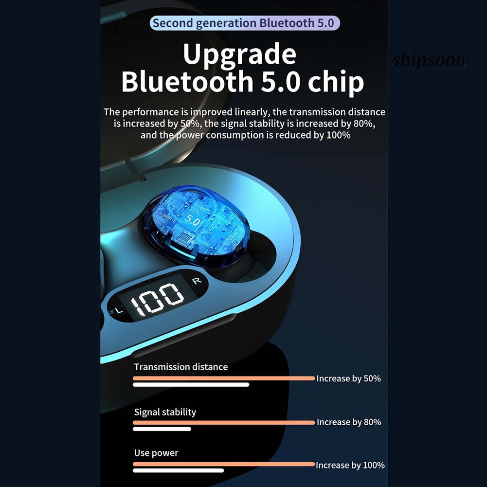 snej  K1 Bluetooth 5.0 Wireless Earphone HD Sound Digital Display Charge Box Earbuds
