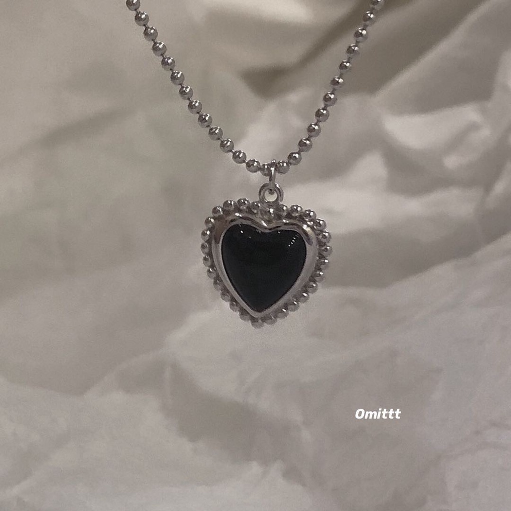 Vòng cổ Mặt Đá Mã Não Đen Phong Cách Retro