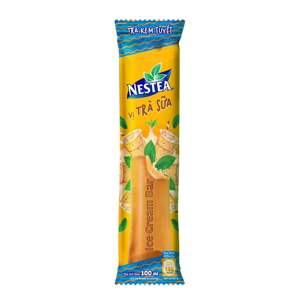 [Mã GRO1NESTLE05 giảm 10% đơn 150K] Trà Kem Tuyết Nestea vị Trà sữa 6 thanh x100ml