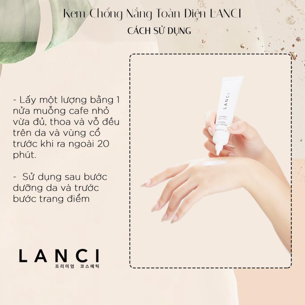 Kem Chống Nắng Hàn Quốc LANCI Dưỡng Ẩm Dưỡng Da Trắng Sáng Natural SunCream 50ML