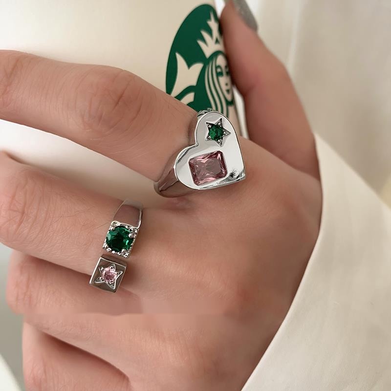 Nhẫn Đính Đá zircon Hình Trái Tim Thời Trang Cho Nữ