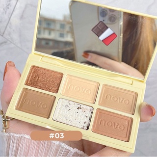 Phấn mắt 6 ô Novo Milk Chocolate