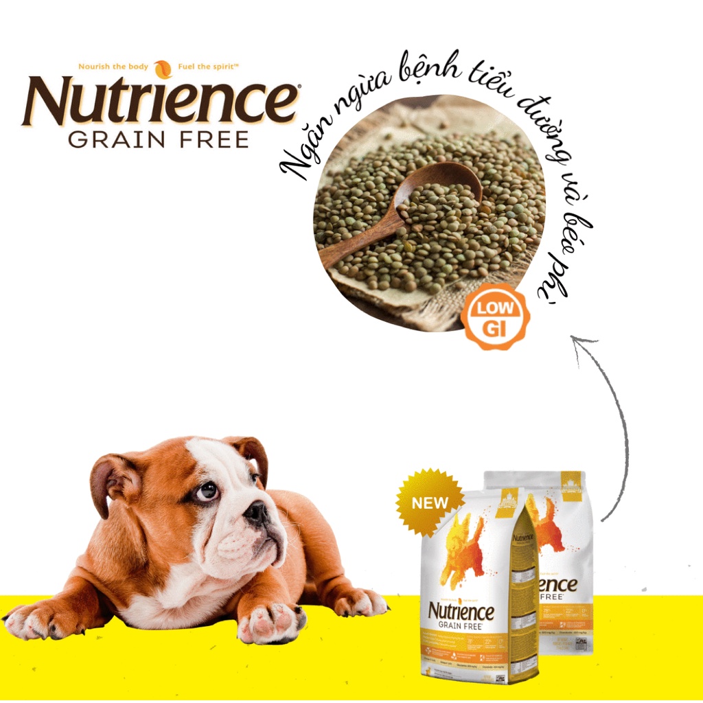 (2,5KG) NUTRIENCE GRAIN FREE cao cấp cho mọi giống chó ở mọi lứa tuổi