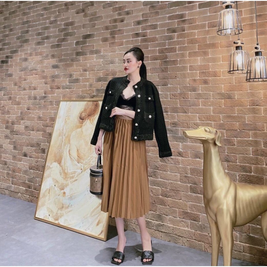 Chân váy xếp ly TEMA - Chân váy xếp ly dài midi chất siêu đẹp siêu rẻ | BigBuy360 - bigbuy360.vn