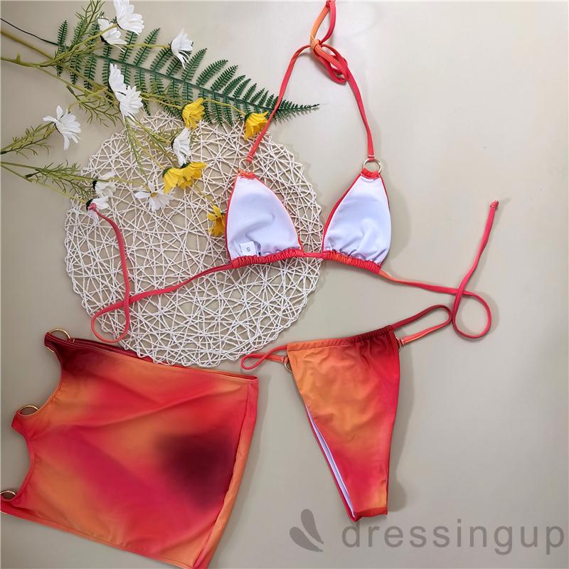 Bộ Đồ Bơi Hở Lưng Cột Dây Màu Nhuộm Sành Điệu Cho Nữ