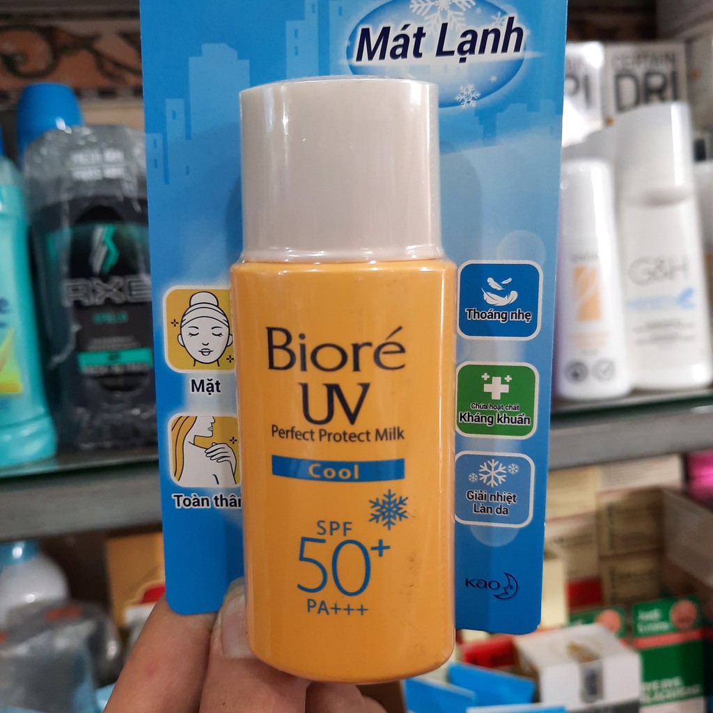 KEM CHỐNG NẮNG BIORE UV PERFECT BLOCK MILK COOL SPF 50 PA+++ 25ml