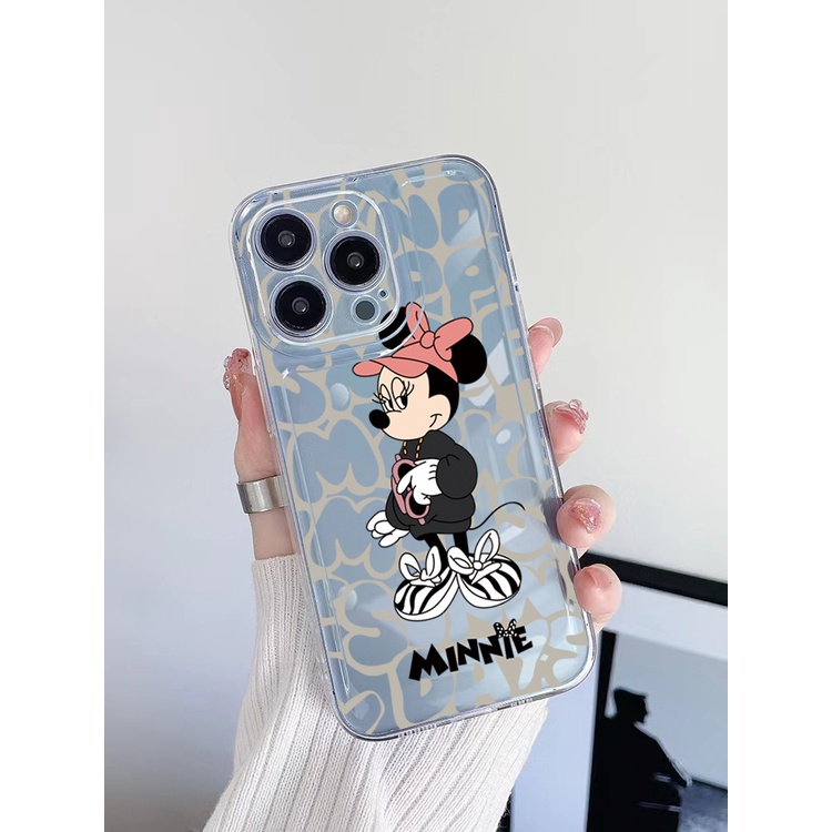 Ốp Điện Thoại TPU Gel Đệm Khí Hình Chuột Mickey Minnie Màu Trong Suốt iPhone 13 Pro Max 14 12 iPhone 11 XR 8 7 SE 2022