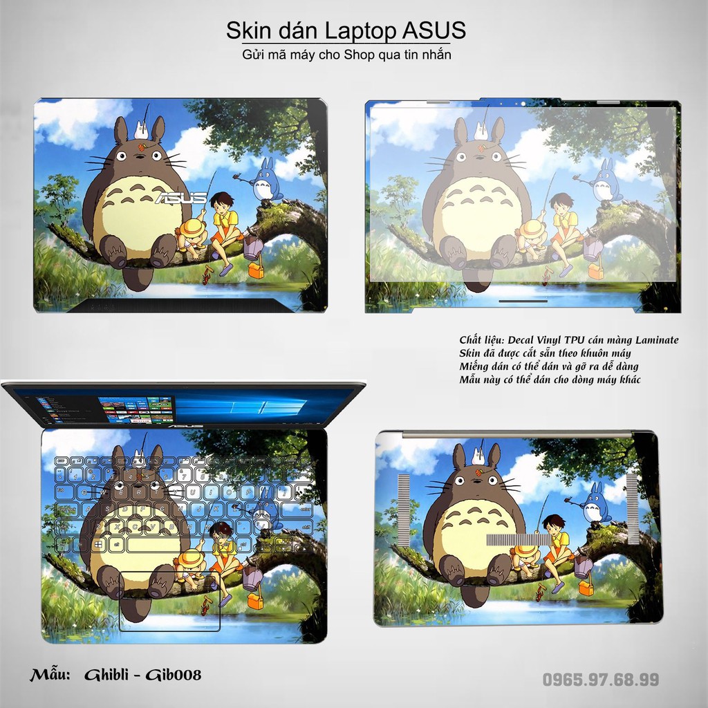 Skin dán Laptop Asus in hình Ghibli Studio (inbox mã máy cho Shop)