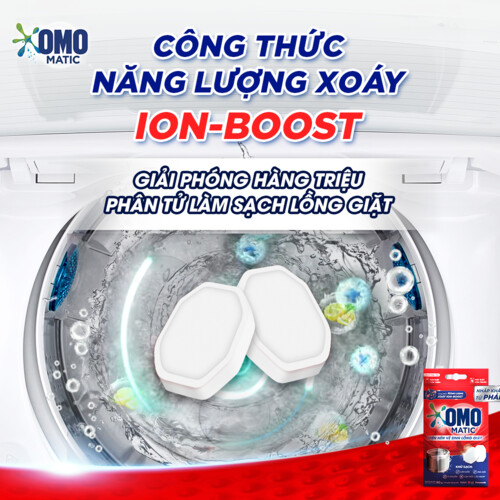 Hộp 4 Viên Nén Vệ Sinh Lồng Giặt OMO Matic 80gr