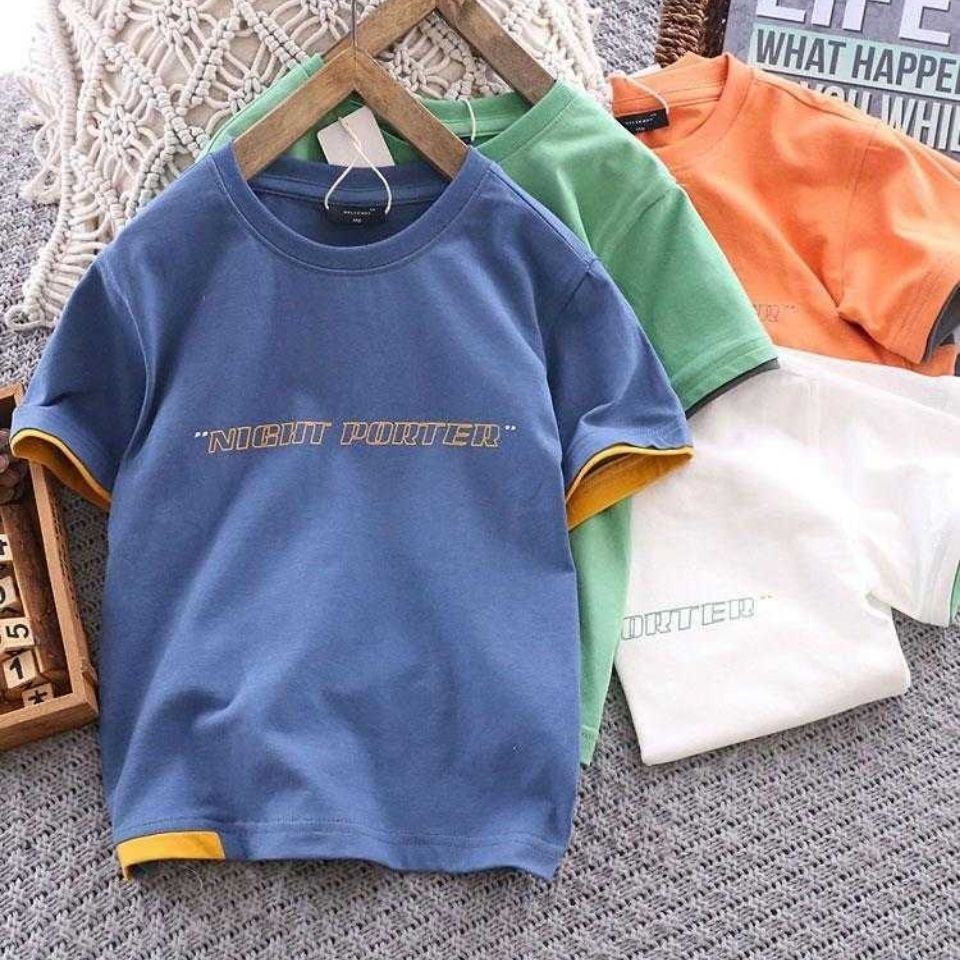 Áo Thun Cotton Trơn Tay Ngắn Cổ Tròn Dành Cho Bé Trai 2022