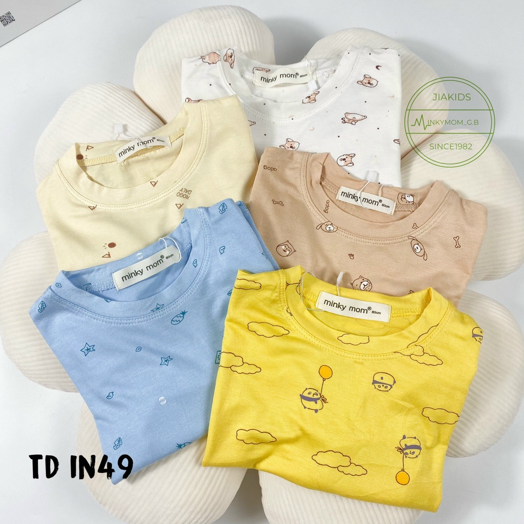 Bộ Dài Tay THUN LẠNH MINKY MOM In Hình Toàn Thân Họa Tiết Cute Cho Bé TD-IN49