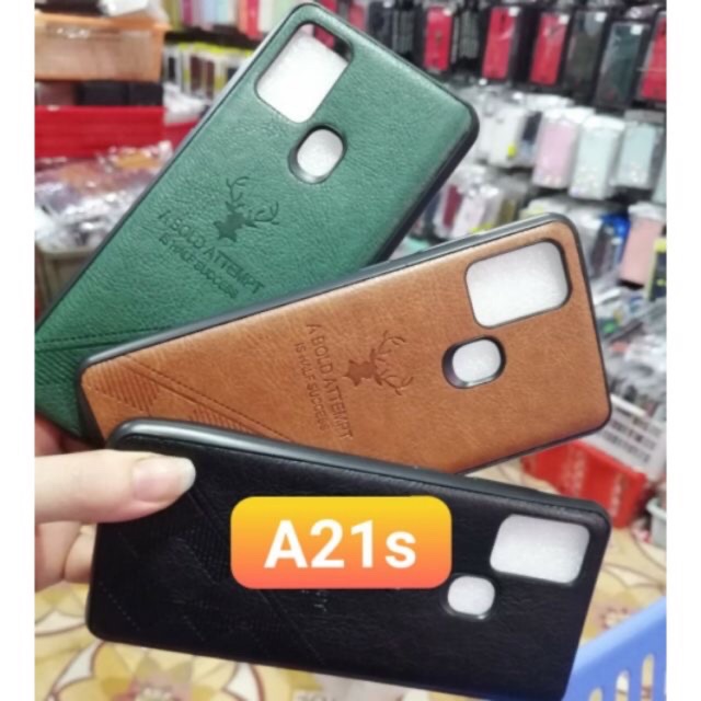 Ốp lưng giả da hình hươu cho Galaxy A21S siêu đẹp