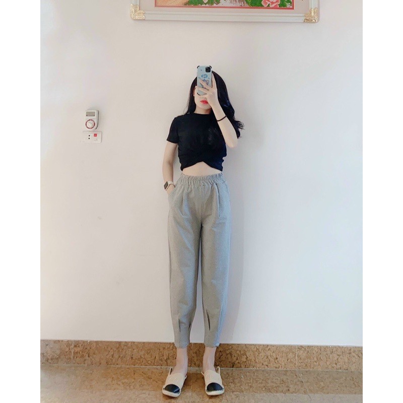 Quần thể thao ly gấu chất da cá, Quần jogger nữ cạp chun QS025 - NhiNhiShop