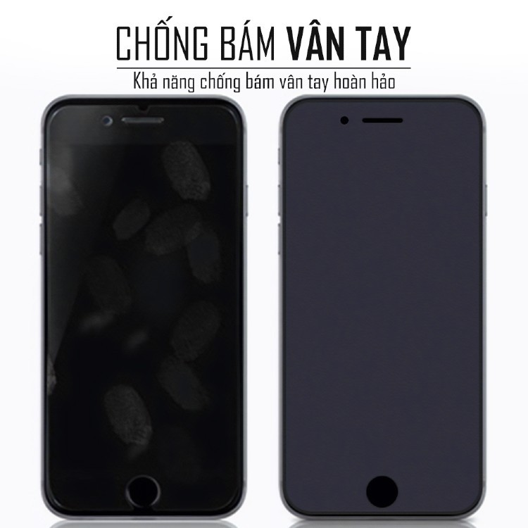 Kính cường lực iphone nhám, chống bám vân tay full màn 5/5s/6/6s/7/7plus/8/8plus/plus/x/xr/xs/11/12/pro/max