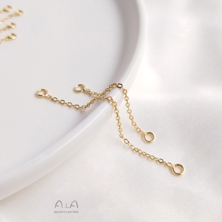 Dây Xích 14K Màu Vàng Kim Hai Vòng Nối Dài Trang Sức Làm Đồ Trang Sức DIY