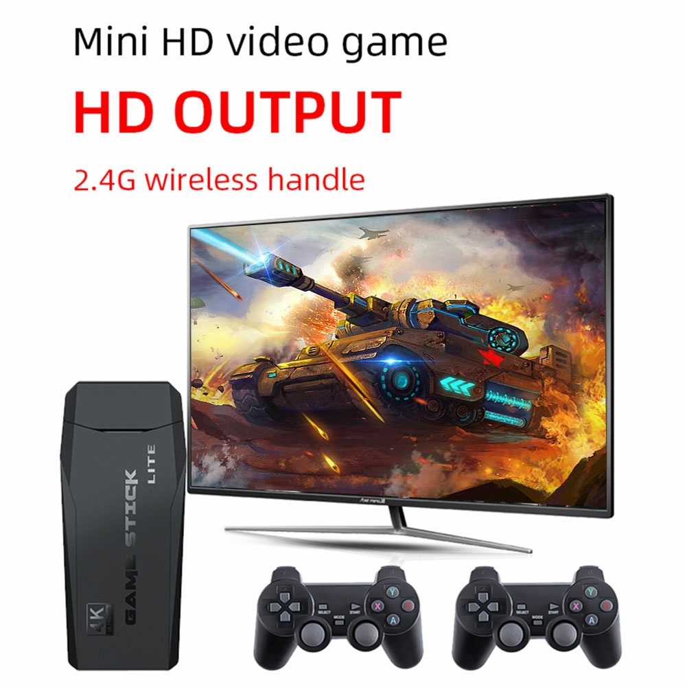 Máy chơi game cầm tay 4 nút playstion video 4K HD không dây tay cầm đôi 10000 trò chơi cổ điển 64 GB [BẢO HÀNH 24 TTHÁNG