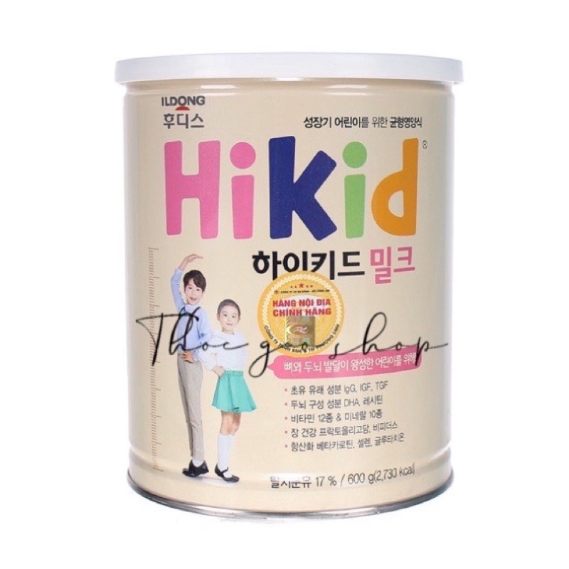 Sữa hikid vani/tách béo/sô cô la 600gr hikid dê 700gr giúp bé tăng chiều cao vượt trộiu