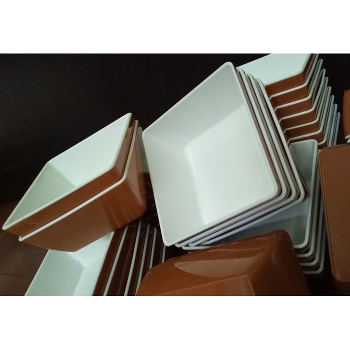 Set 10 bát nhựa phíp vuông