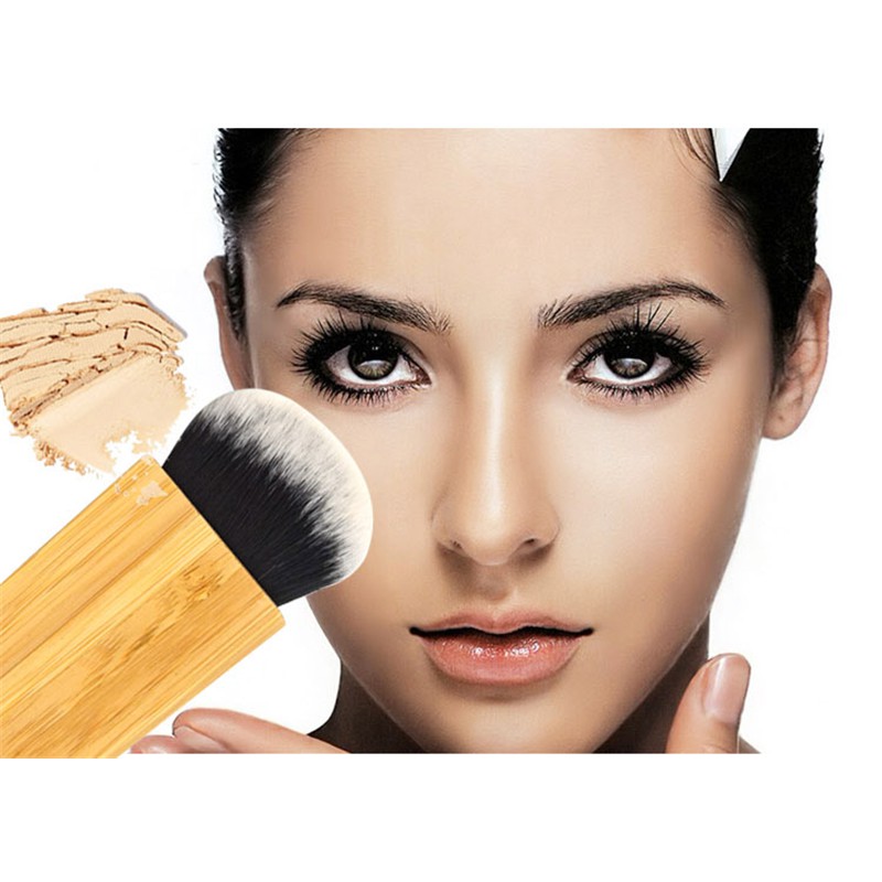 1pc High Quality Bamboo Flat Powder Brush Contour Blush Makeup Brush T Brush