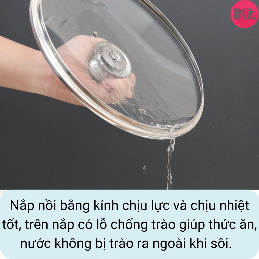 Bộ nồi xửng hấp inox 3 đáy nắp kính Fivestar . Inox 430, bảo hành 12 tháng.