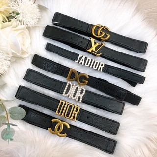 Đai nịt bản nhỏ phối đầm váy belt